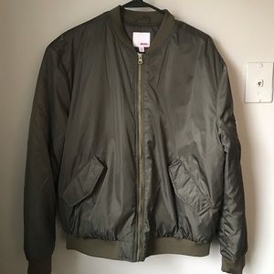 Bongo Women’s Puffer Bomber Jacket- Olive Green